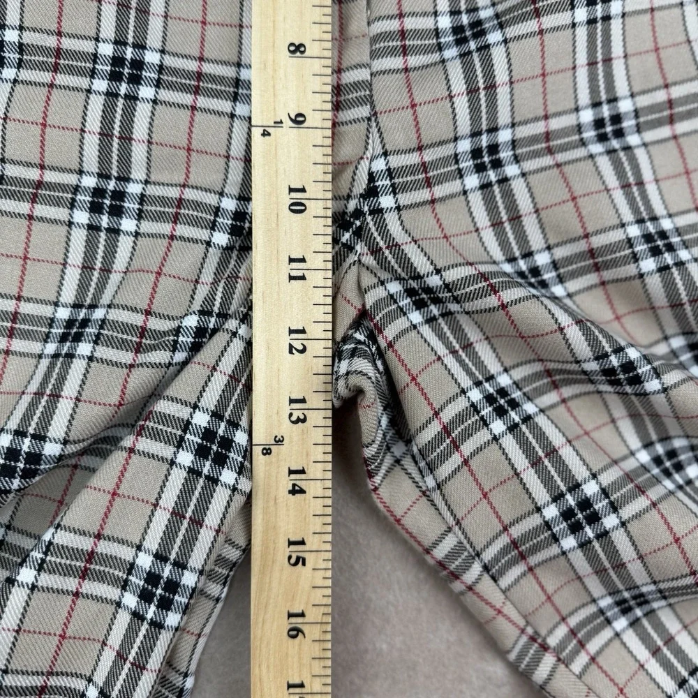 Nasty Gal Pants Womens US Size 6‎ Beige Plaid High Rise UK Made